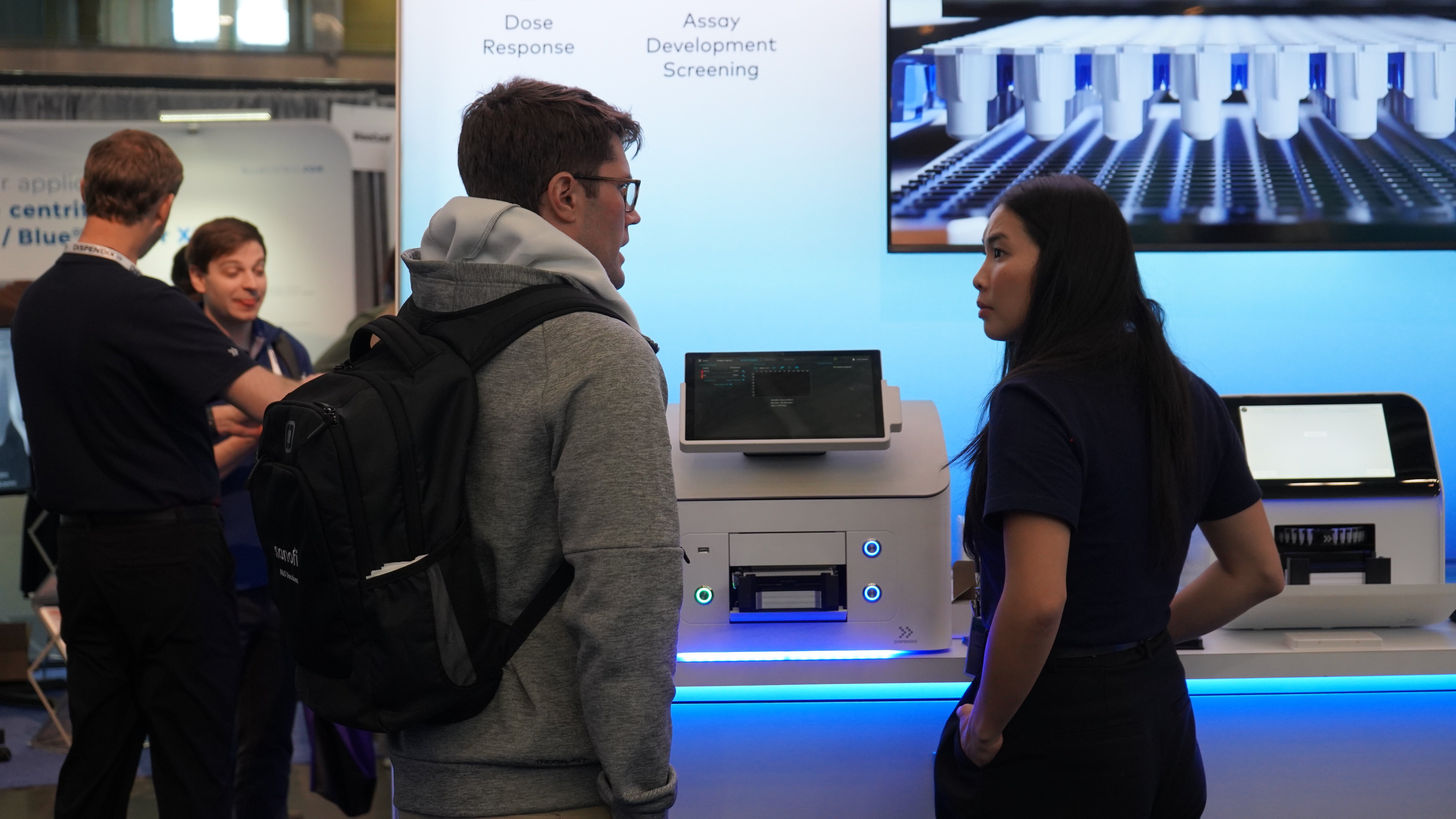 Maya at SLAS - Talking with guest